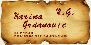 Marina Grdanović vizit kartica